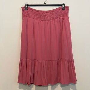 Torrid Midi Gauze Wide Smocked Waist Tiered Skirt Mauvewood- NWT - Torrid Size 2